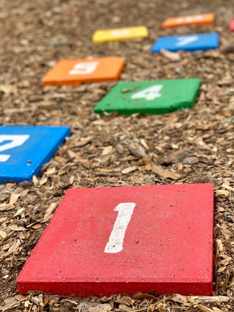 multicolored number boards